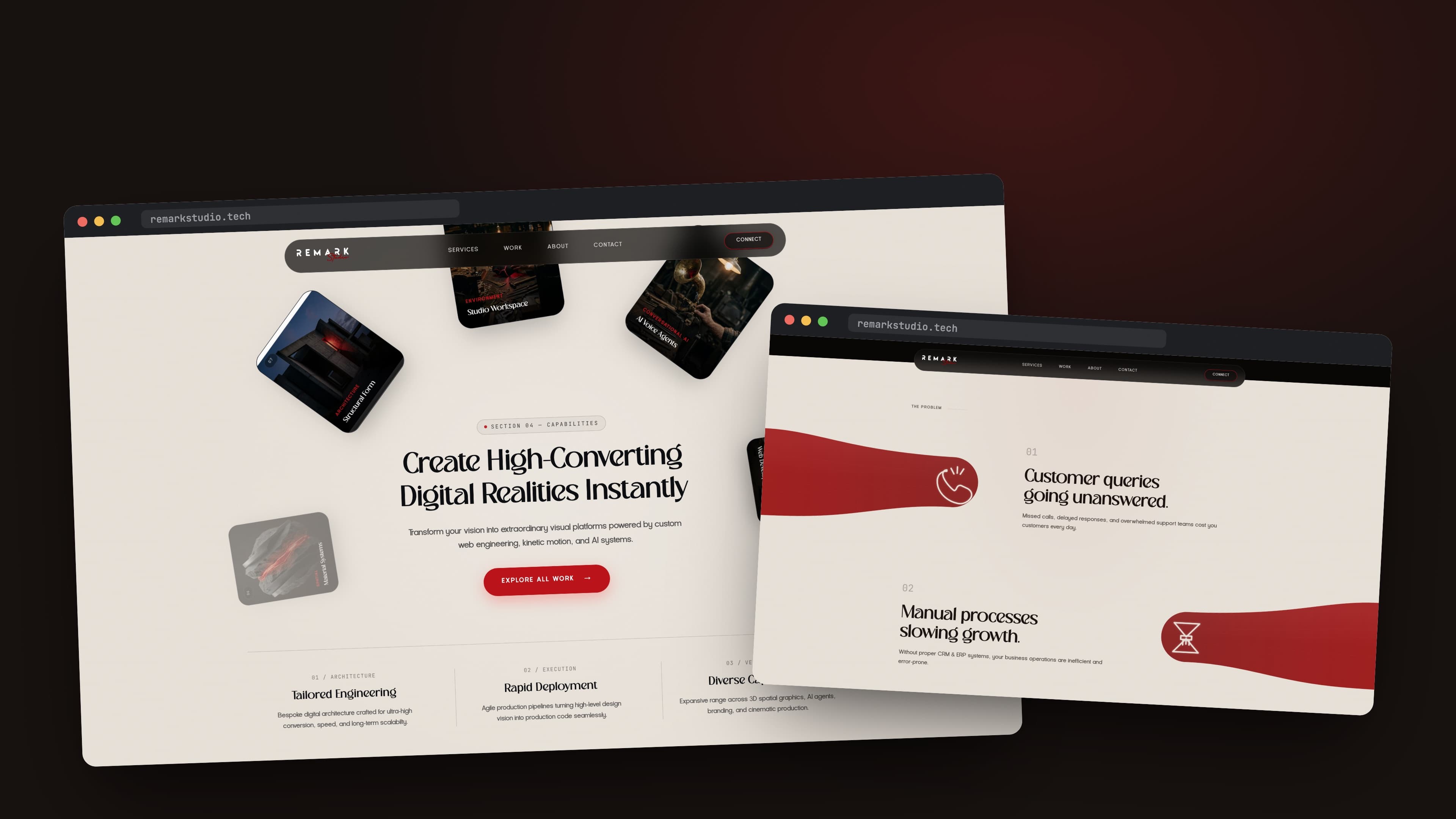 Remark Studio capabilities and problem sections