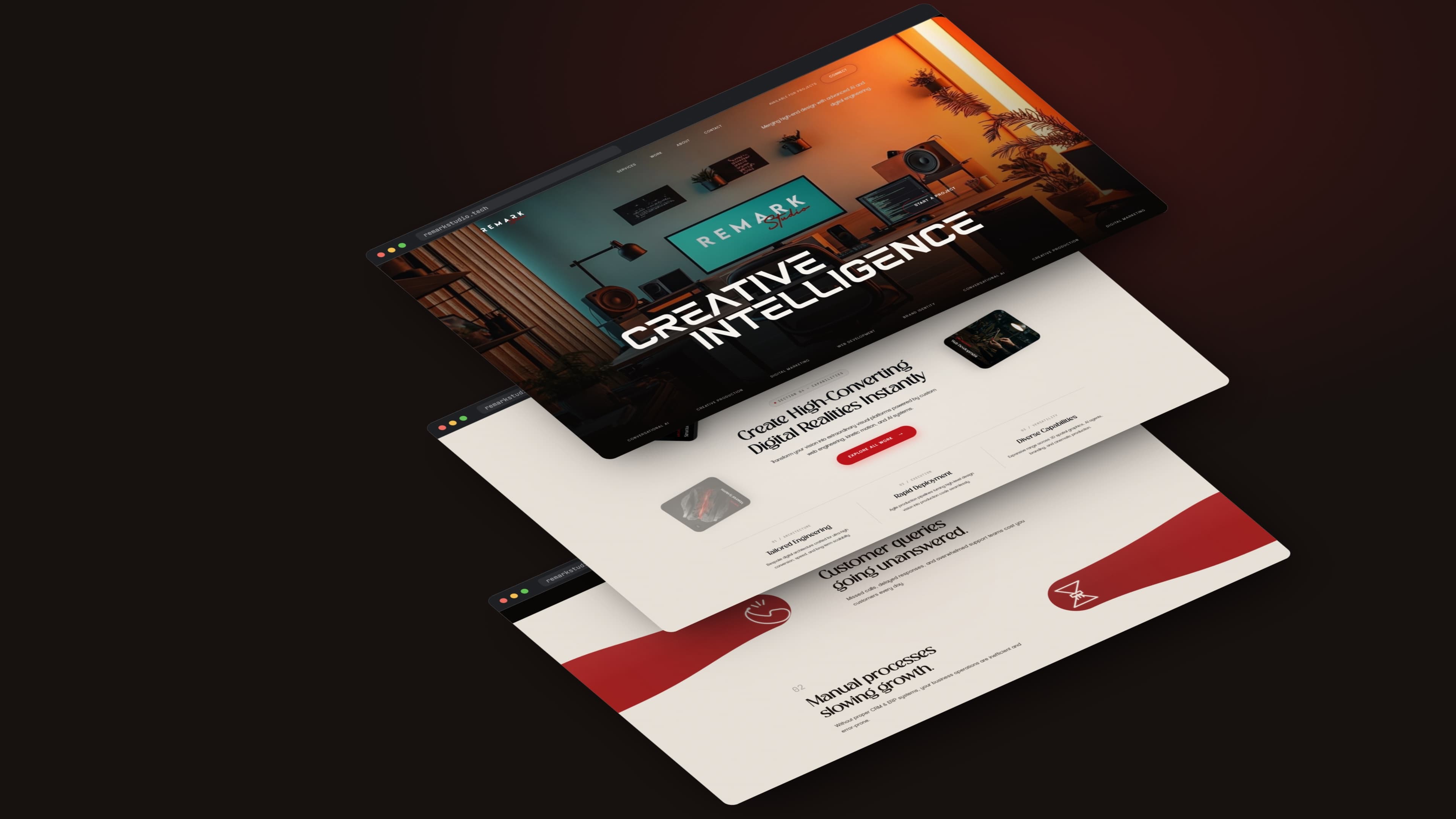Remark Studio pages stacked